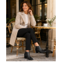 Botine dama negre din piele naturala box cu toc gros si fermoar lateral MV4NBOX